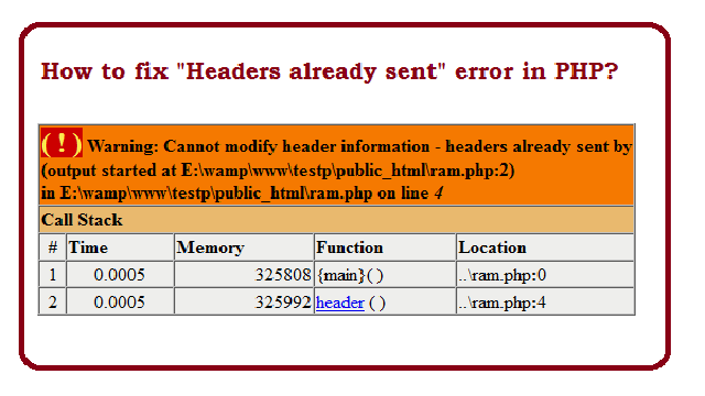 رفع خطای Cannot modify header information